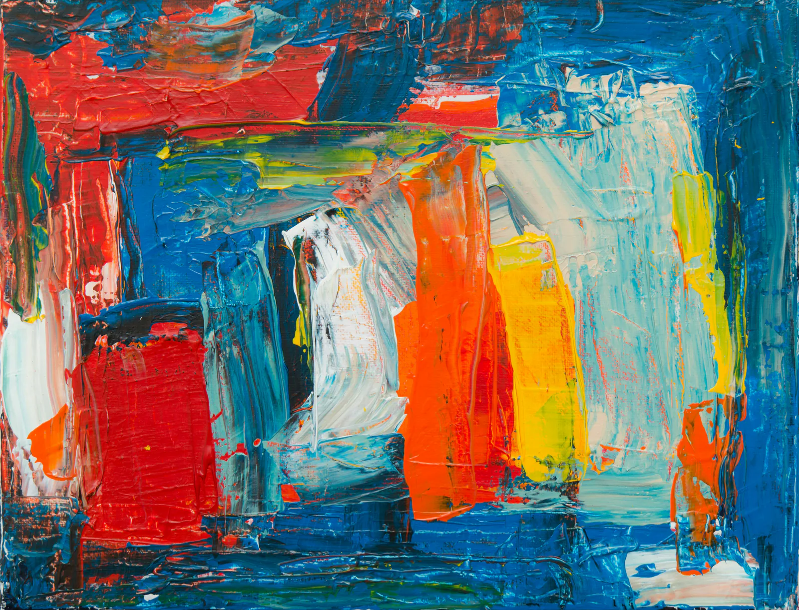 Layered abstract artwork representing measured installation decisions