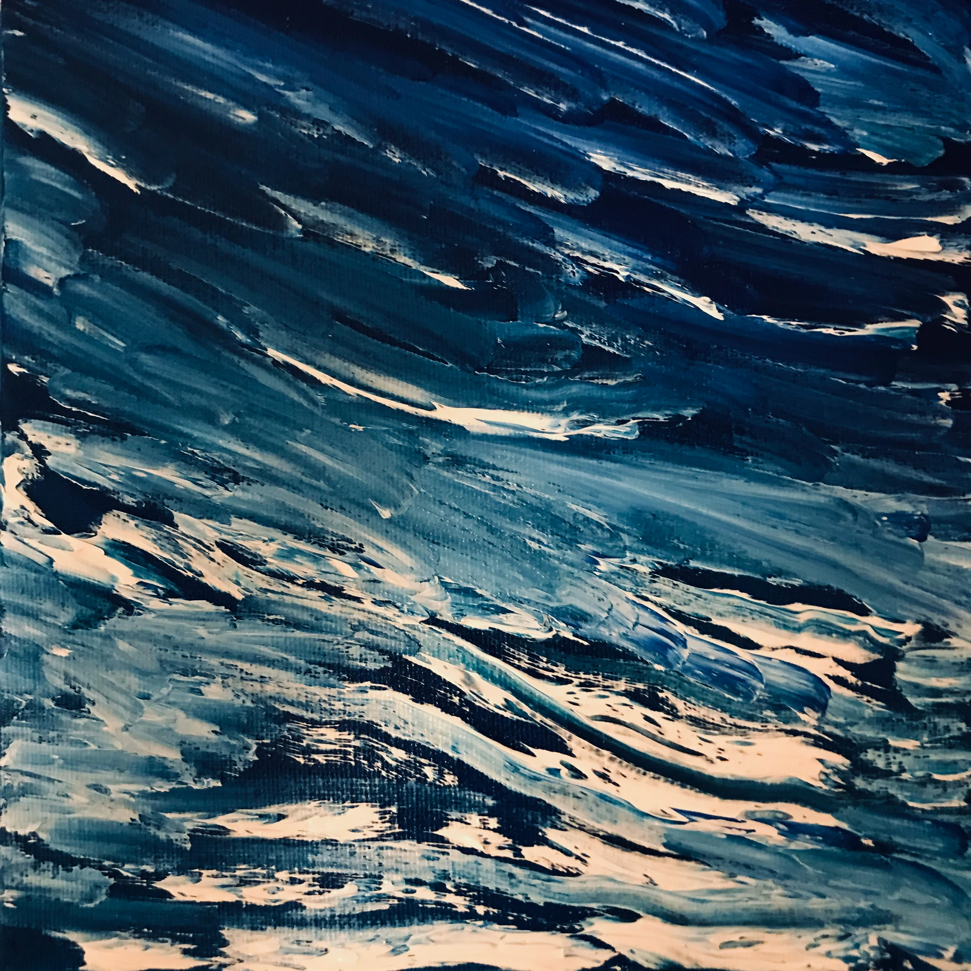 Deep blue abstract paint texture for fine art transportation